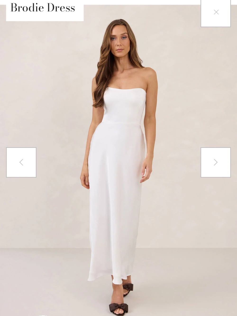 Park & Fifth Strapless White Slip Midi Dress